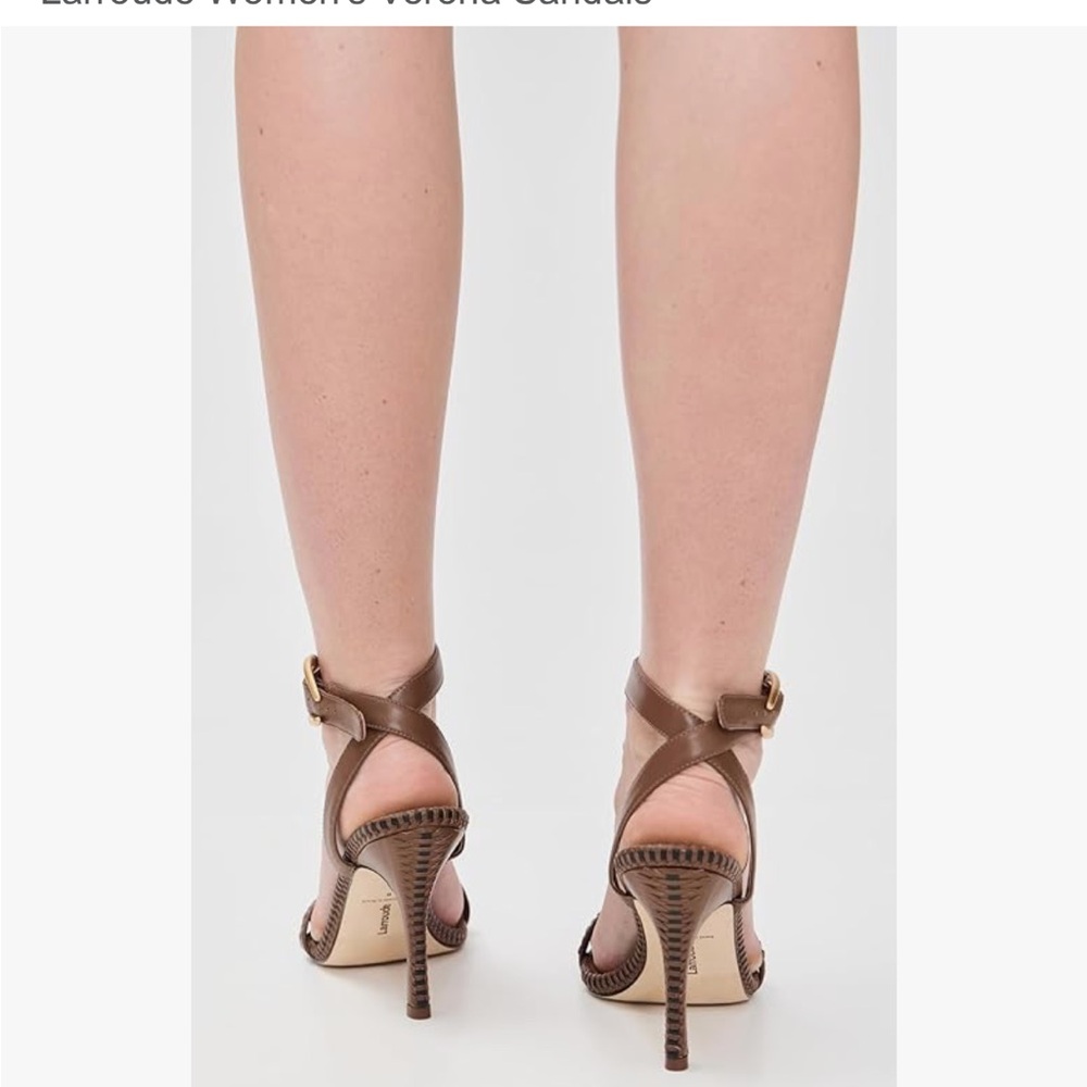 Larroude Brown Leather High Heel Sandals - Picture 4 of 5